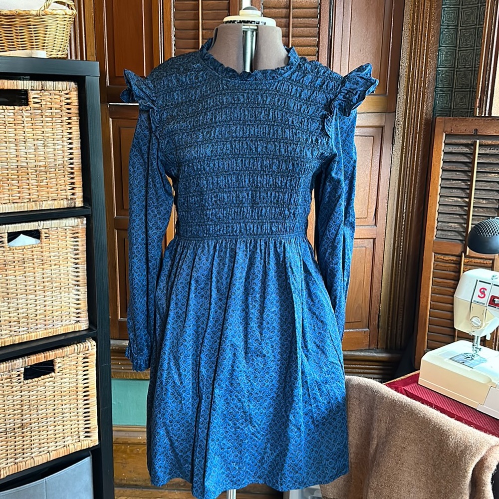 GAP Blue Long Sleeve Dress